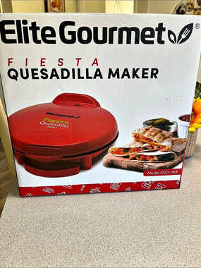 Elite Gourmet Fiesta Quesadilla Maker Red Quesadilla Maker NWT